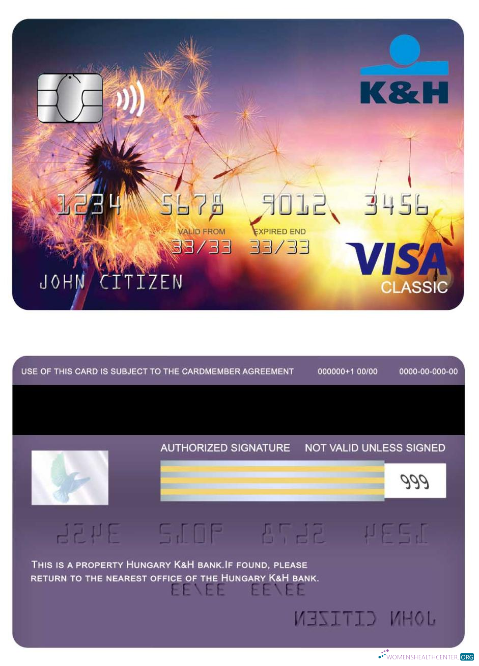 Download Hungary K&H visa classic card Photoshop template